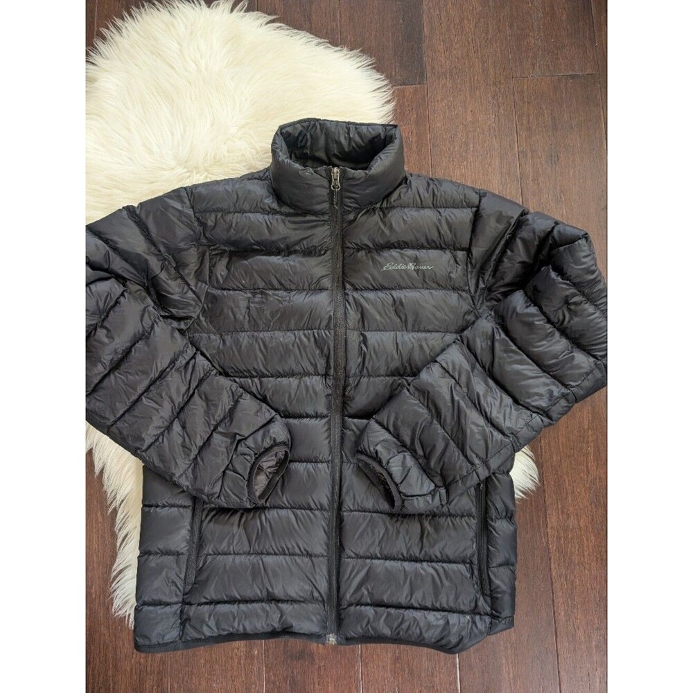 Eddie Bauer 80% Down Insulated Black Quilted Packable Puffer Jacket S Small